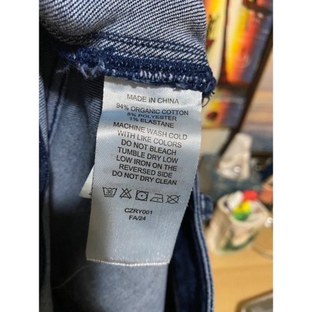 Quince Stretch High Rise patch pocket Y3K Pocket Wide Leg Jeans Dark Wash 31 - Picture 5 of 8